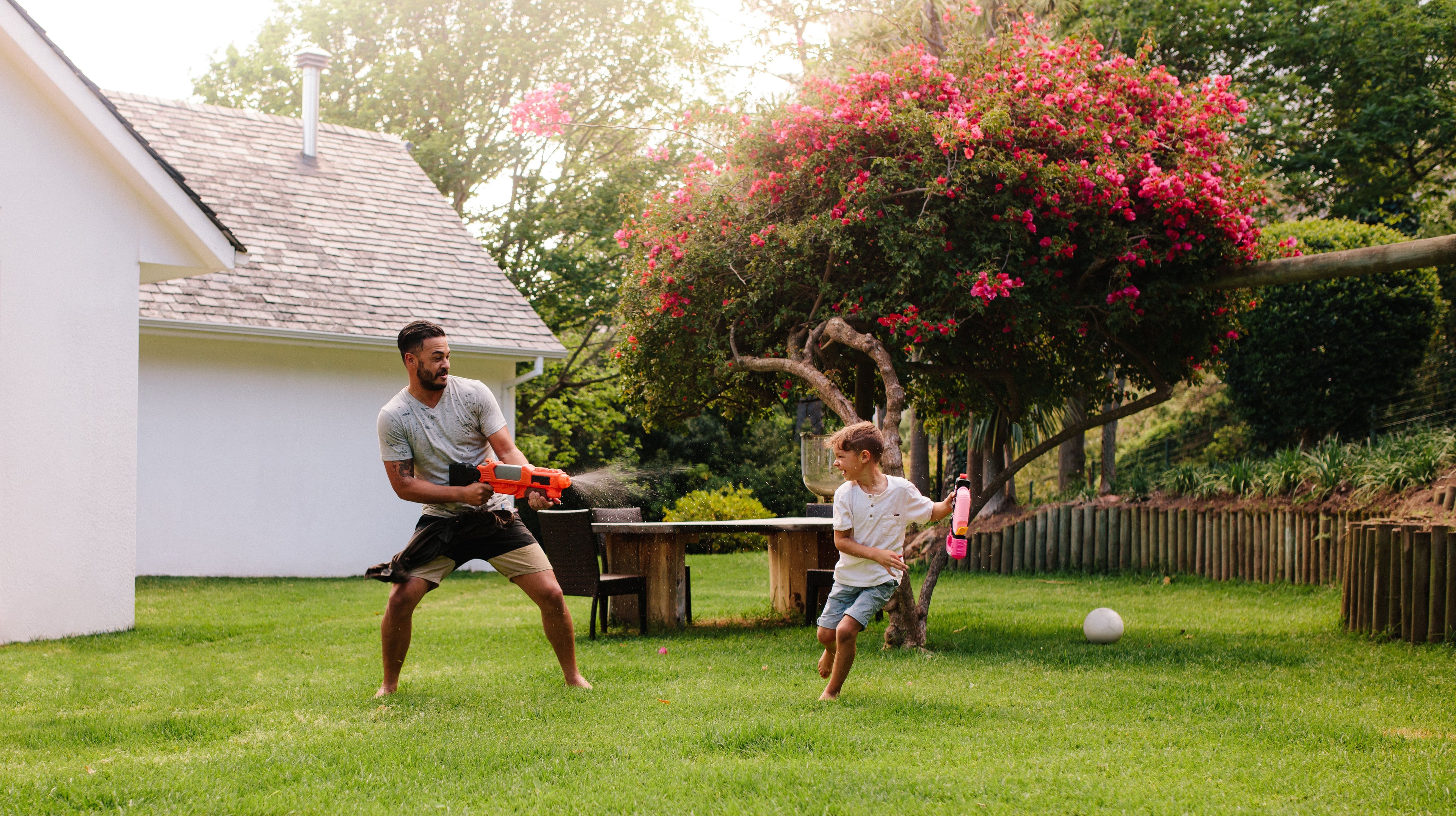 Image of a family playing